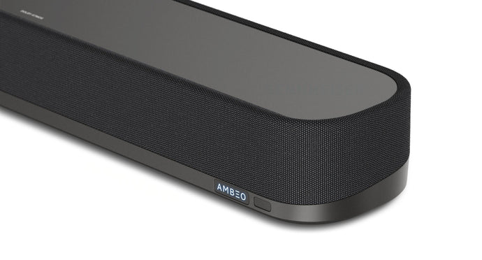 Sennheiser AMBEO Soundbar Mini LED Lighting and Premium Materials Closeup