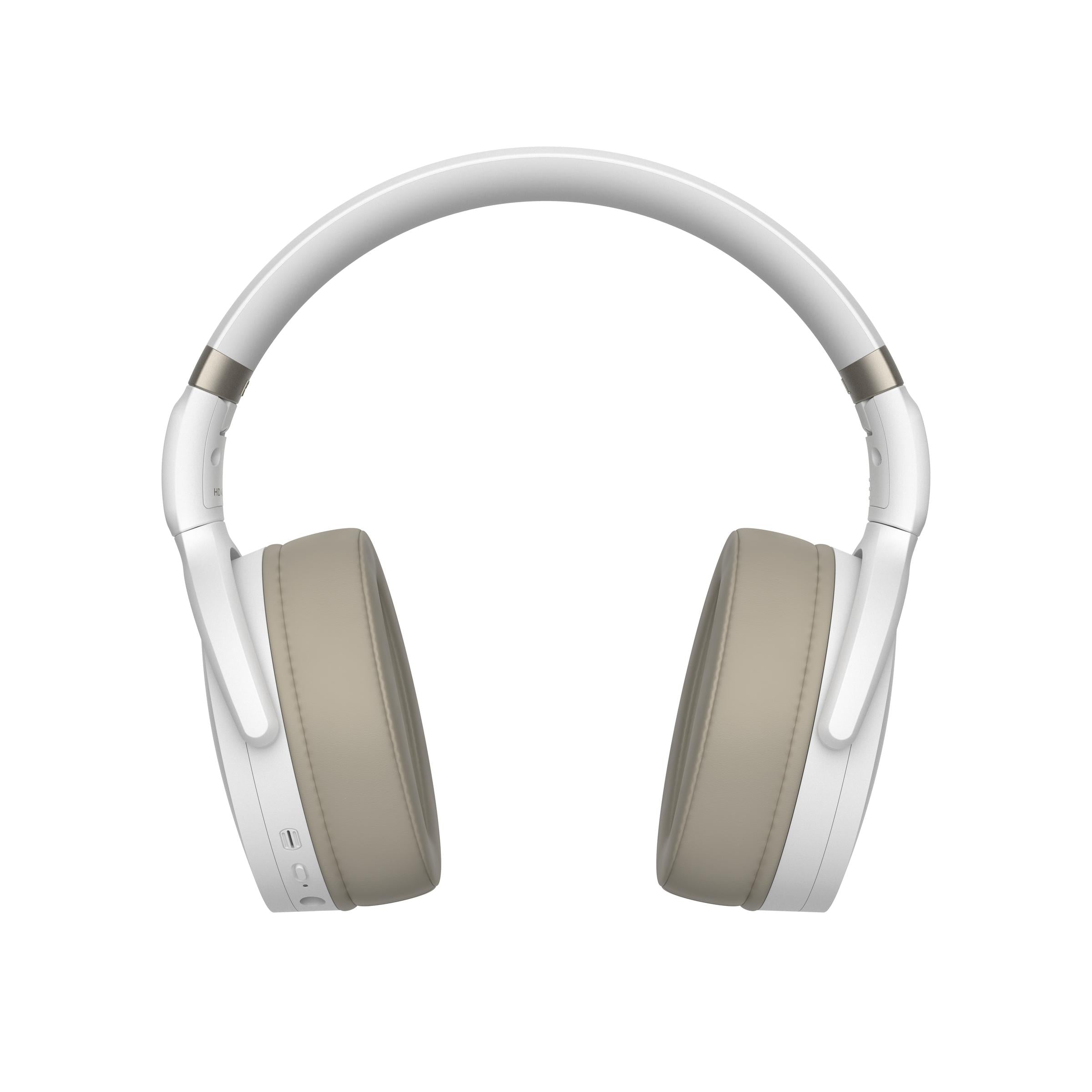 White headphones on a white background