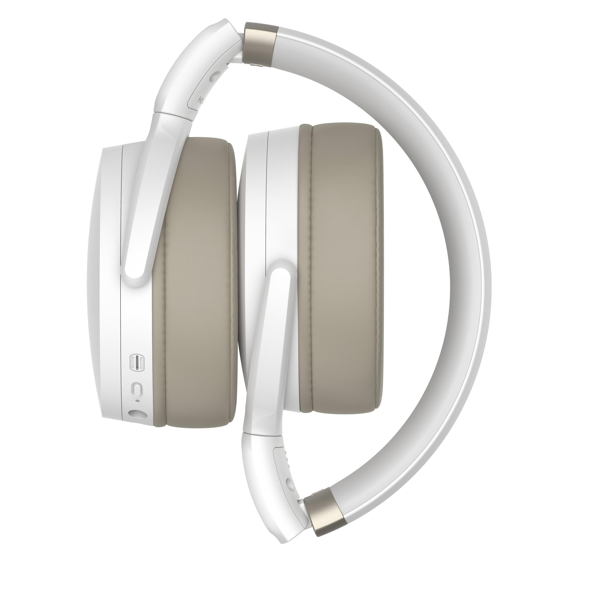 White headphones on a white background