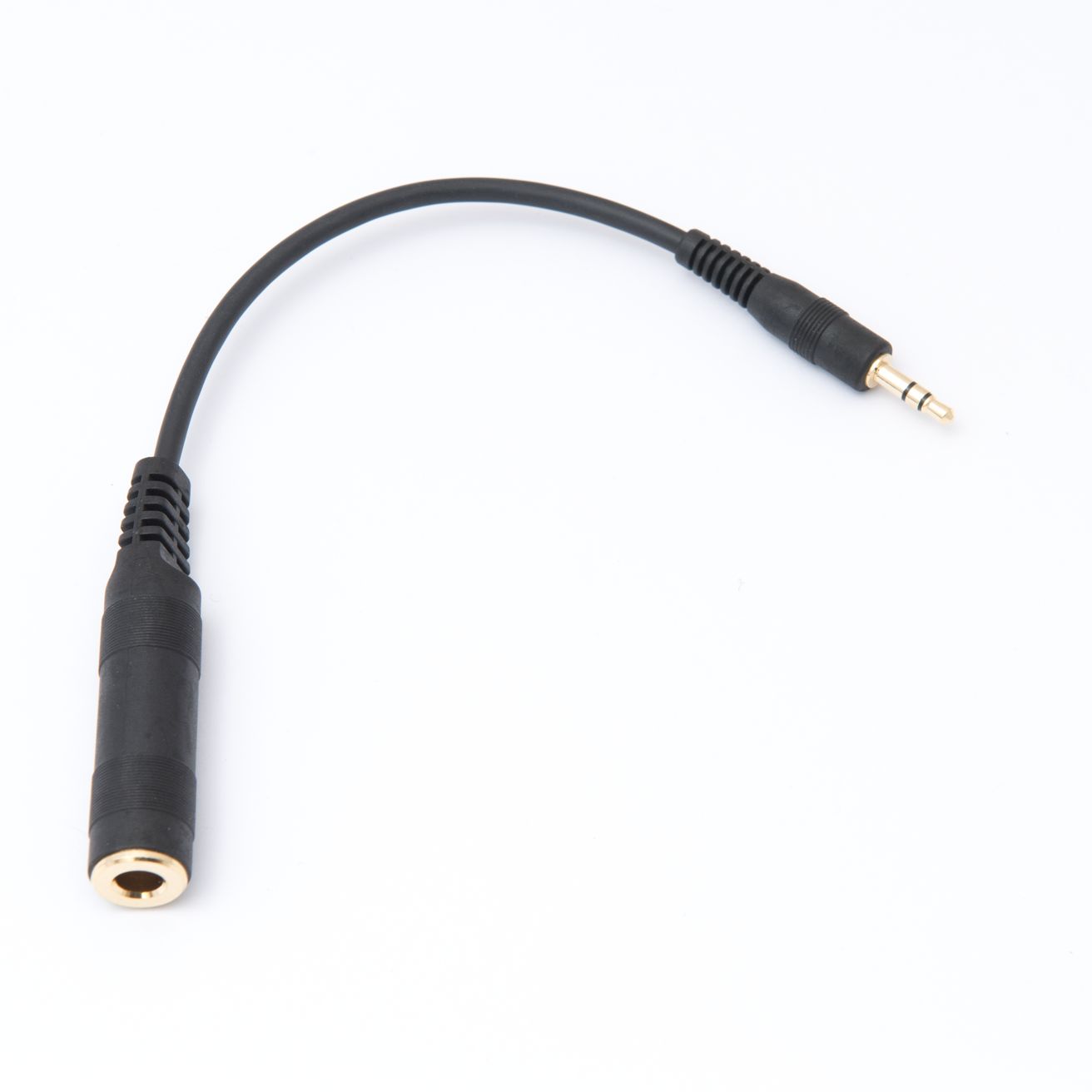 Audio Jack Adapter Cable, 0.15 m, 6.35 mm to 3.5 mm jack, gold
